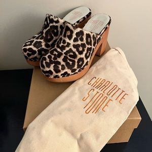 RARE Charlotte Stone Marlo Clogs in Leopard